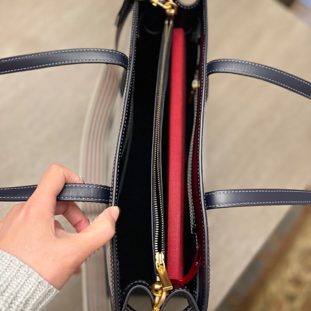 Tory Burch Walker Canvas Satchel (almost never used) - Picture 3 of 4